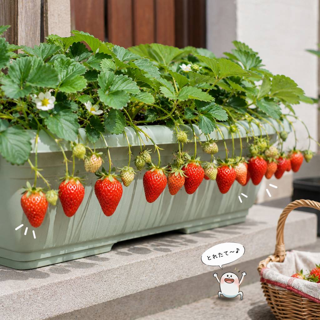 いちごの苗を植替えてみた。