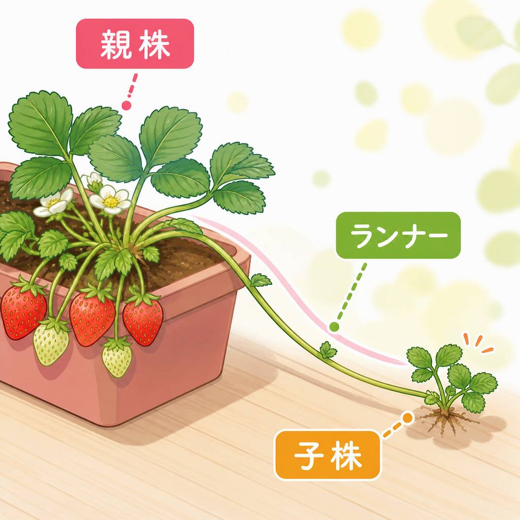 いちごのランナーを切ってみた。