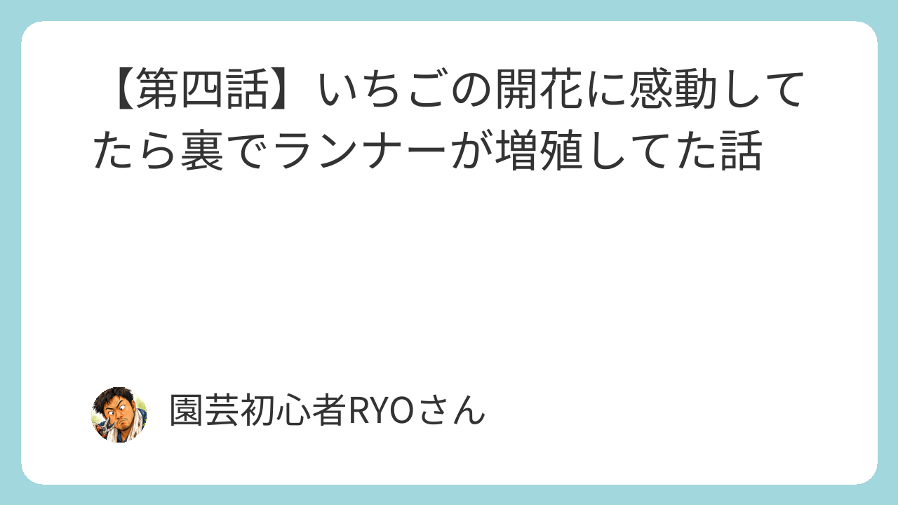 いちごの開花に感動してたら裏でランナーが増殖してた話